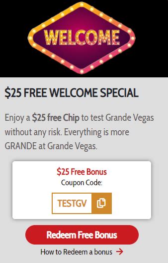 grande vegas $300 free chip